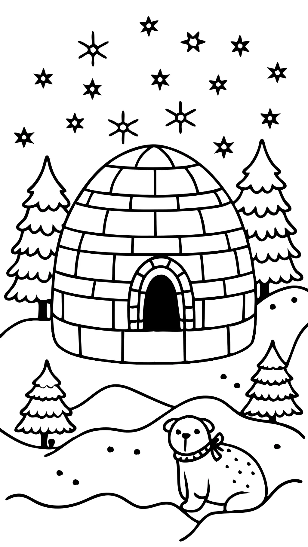 coloring pages of igloo